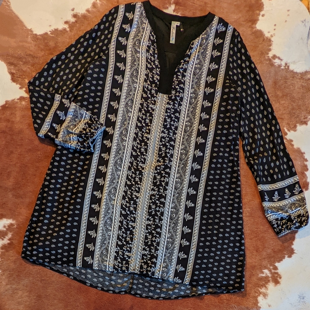 Andree Blue Boho Hippie Tunic